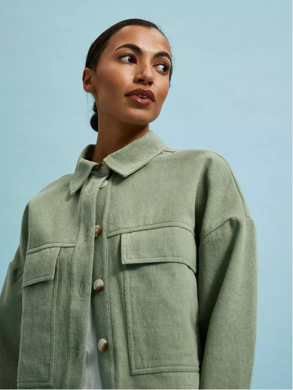 Moodo Маслиненозелено яке с джобове и яка Moodo