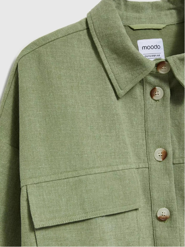 Moodo Маслиненозелено яке с джобове и яка Moodo