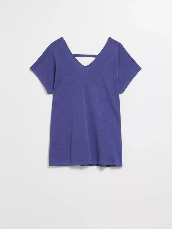 Moodo Лилава тениска с V-образно деколте Moodo