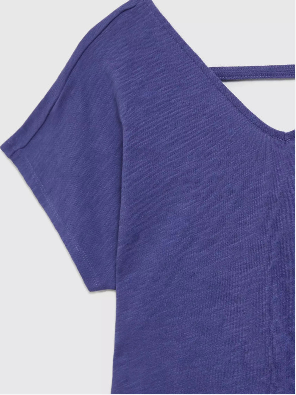 Moodo Лилава тениска с V-образно деколте Moodo