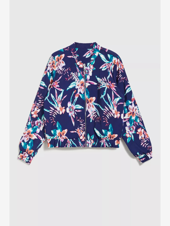 Moodo Тъмносин бомбър с флорален принт Moodo