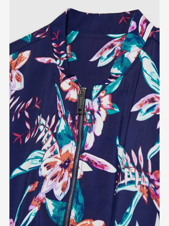 Moodo Тъмносин бомбър с флорален принт Moodo
