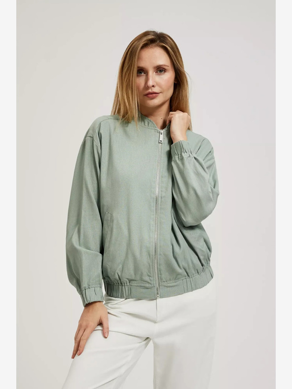 Moodo Зелен бомбър с цип Moodo