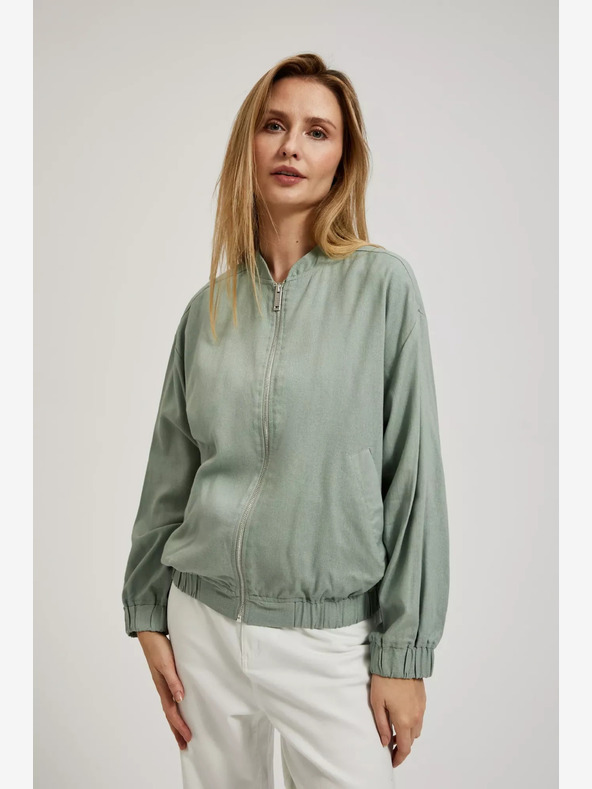 Moodo Зелен бомбър с цип Moodo