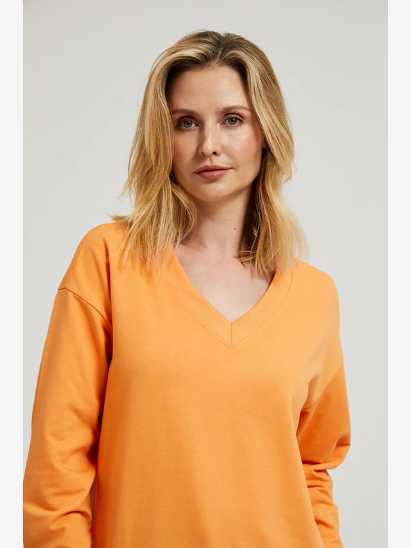 Moodo Оранжев суитчър с V-образно деколте Moodo