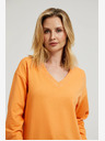 Moodo Оранжев суитчър с V-образно деколте Moodo