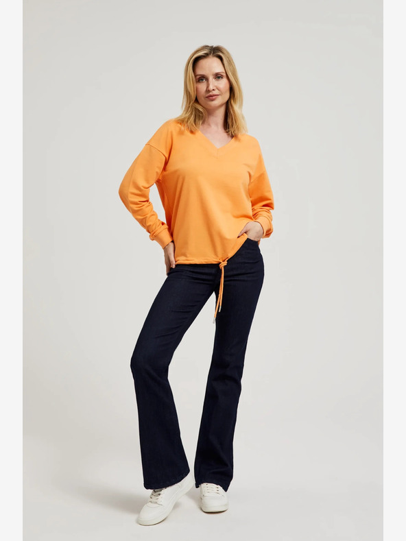 Moodo Оранжев суитчър с V-образно деколте Moodo