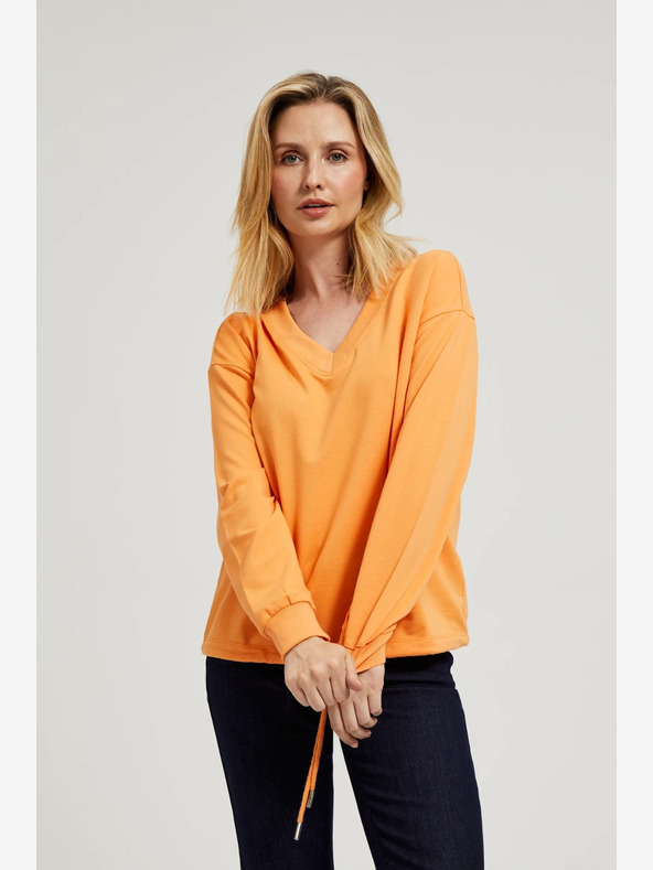 Moodo Оранжев суитчър с V-образно деколте Moodo