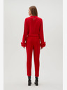 Moodo Червен прав панталон с колан Moodo