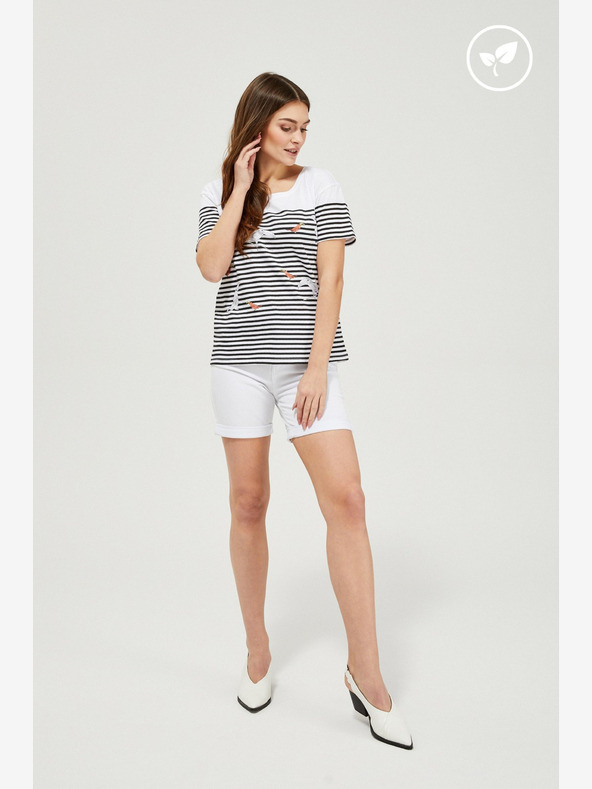 Moodo Бели дамски къси панталони Moodo