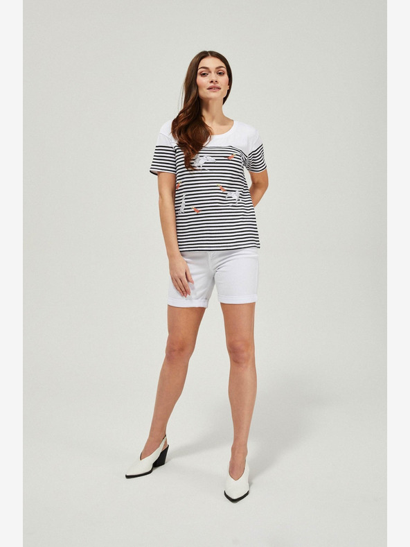 Moodo Бели дамски къси панталони Moodo