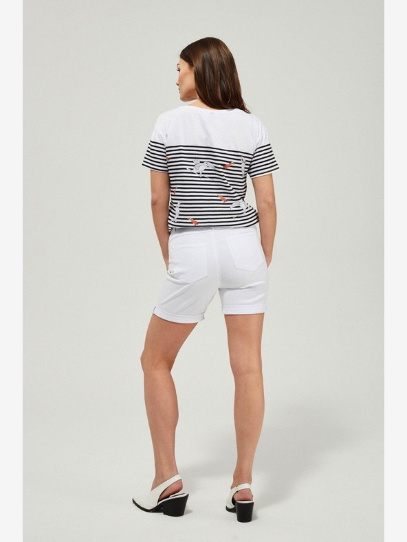 Moodo Бели дамски къси панталони Moodo