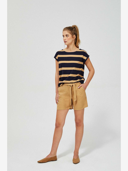 Moodo Бежови дамски къси панталони Moodo