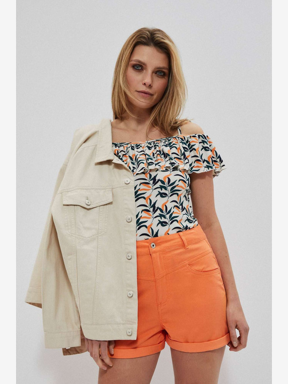 Moodo Оранжеви къси панталони за жени Moodo