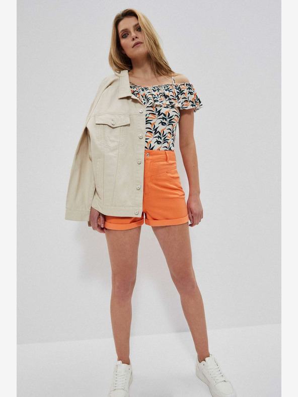 Moodo Оранжеви къси панталони за жени Moodo