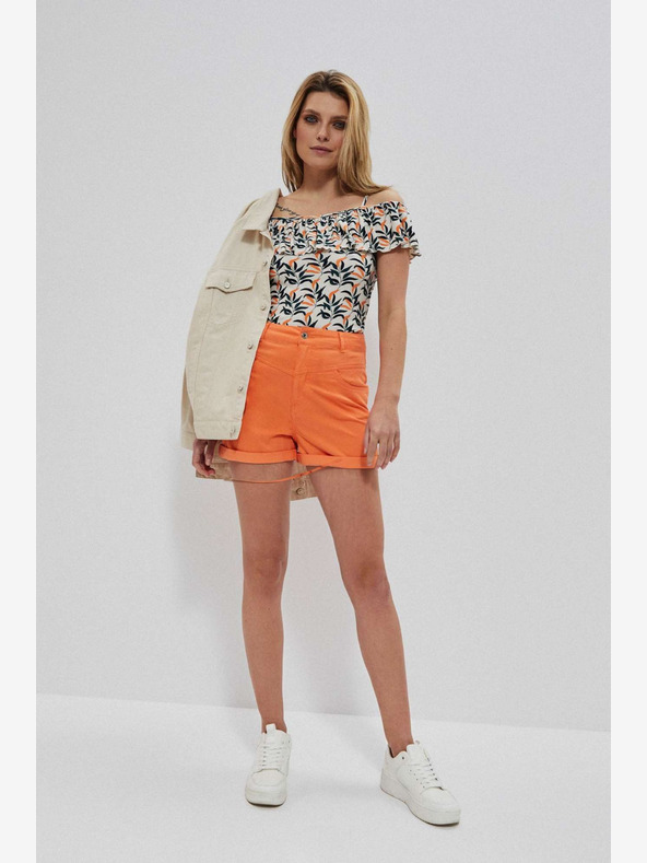 Moodo Оранжеви къси панталони за жени Moodo