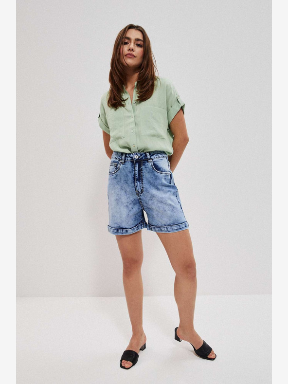 Moodo Сини дамски къси панталони от деним Moodo