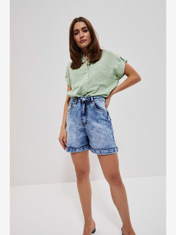 Moodo Сини дамски къси панталони от деним Moodo