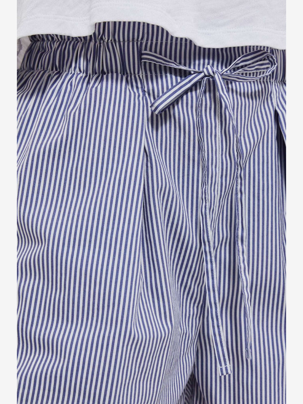 Moodo Бяло и синьо дамски раирани къси панталони Moodo