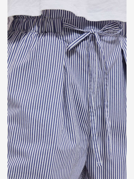 Moodo Бяло и синьо дамски раирани къси панталони Moodo