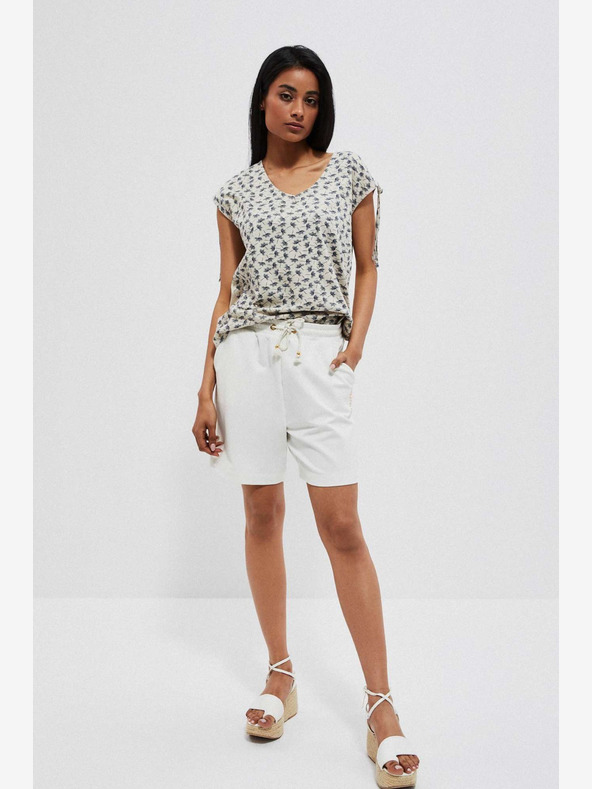 Moodo Бял дамски спортен къс панталон Moodo