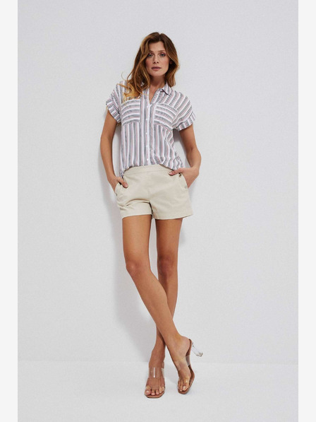 Moodo Кремави дамски къси панталони Moodo