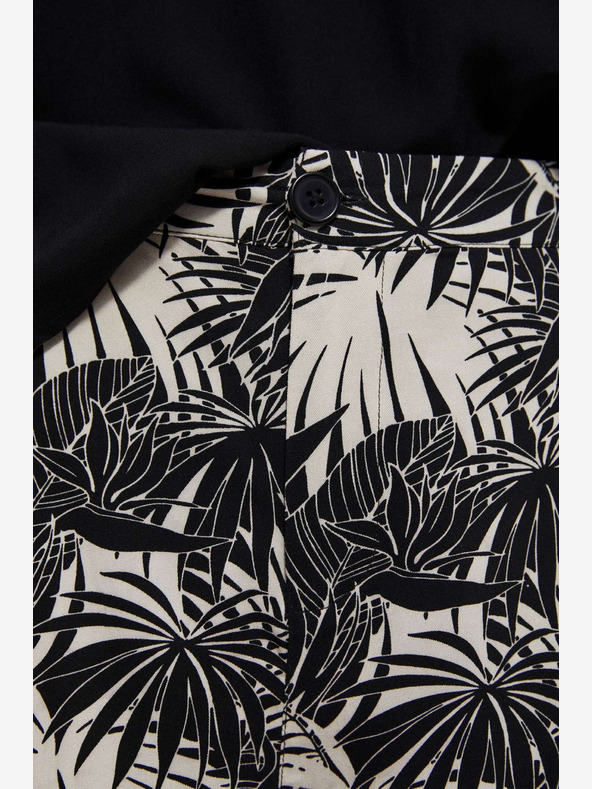 Moodo Бели и черни дамски шарени къси панталони Moodo