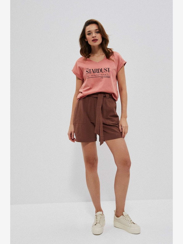 Moodo Кафяви дамски къси панталони Moodo