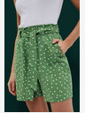Moodo Зелени дамски къси панталони на точки Moodo