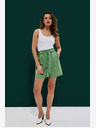 Moodo Зелени дамски къси панталони на точки Moodo