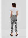 Moodo Черно-бели дамски панталони на райета Moodo