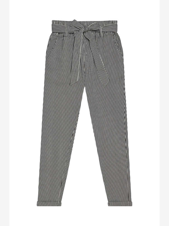 Moodo Черно-бели дамски панталони на райета Moodo