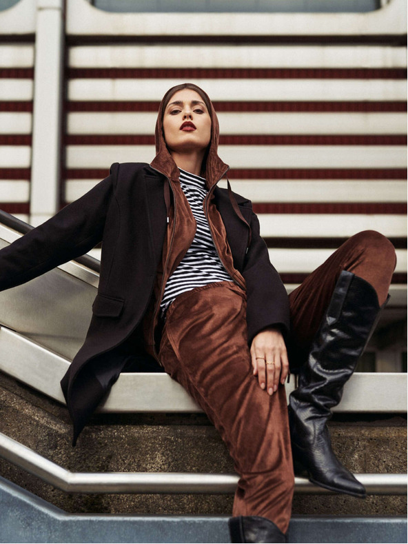 Moodo Кафяви дамски спортни панталони Moodo