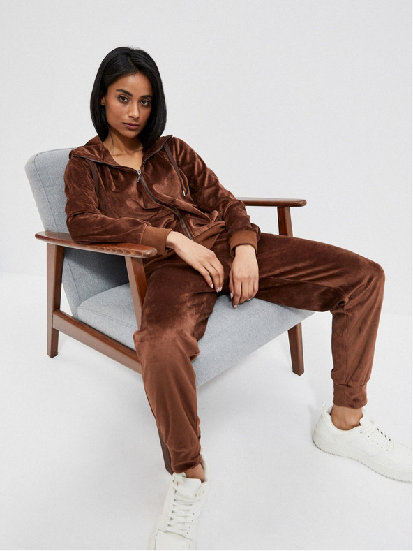 Moodo Кафяви дамски спортни панталони Moodo