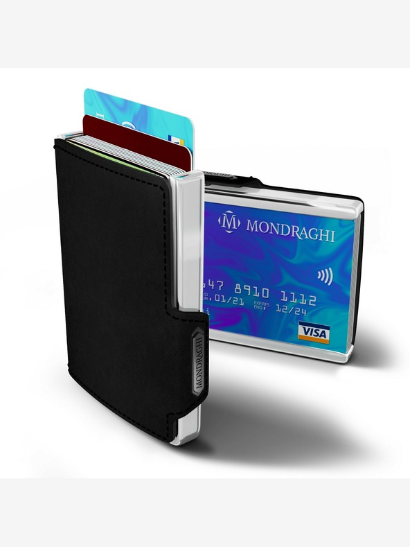 Mondraghi Черен кожен портфейл Mondraghi Elegance