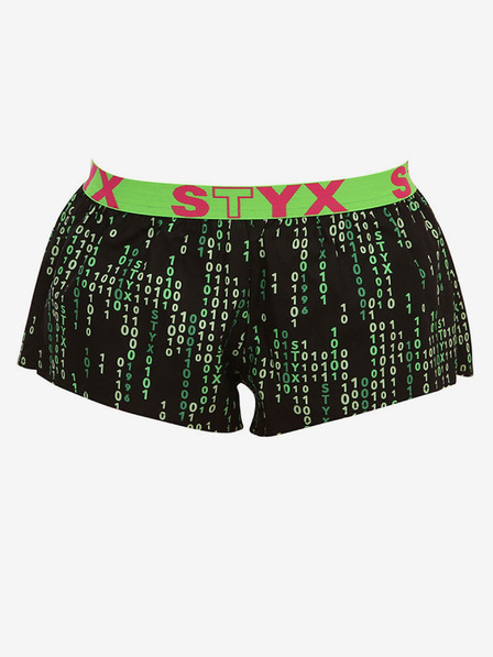 Styx Зелени и черни дамски къси панталони Styx с шарки