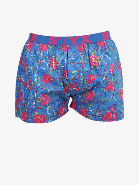 Styx Розово-сини мъжки шорти Styx с шарка