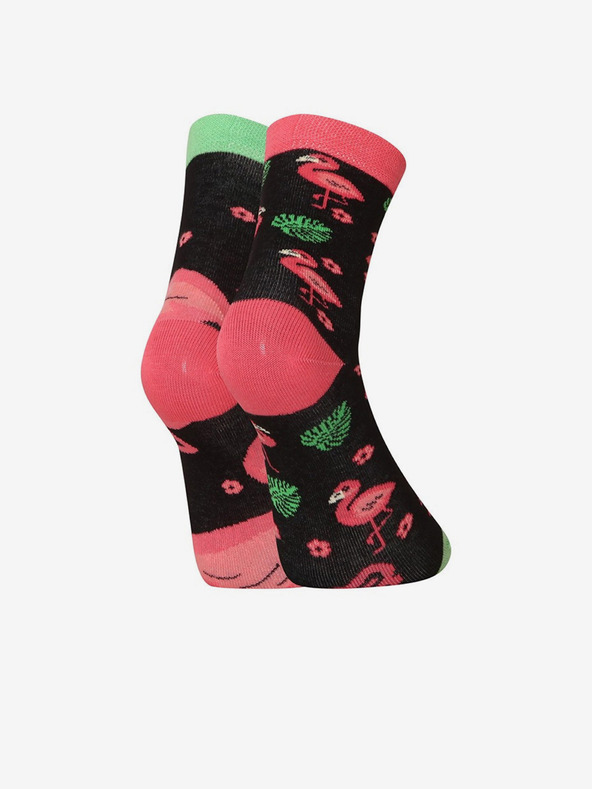 Dedoles Розово-черни детски чорапи Dedoles Flamingos