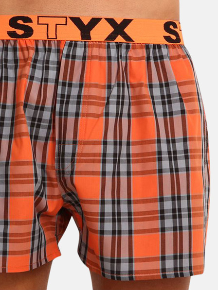 Styx Сиви и оранжеви мъжки карирани шорти Styx