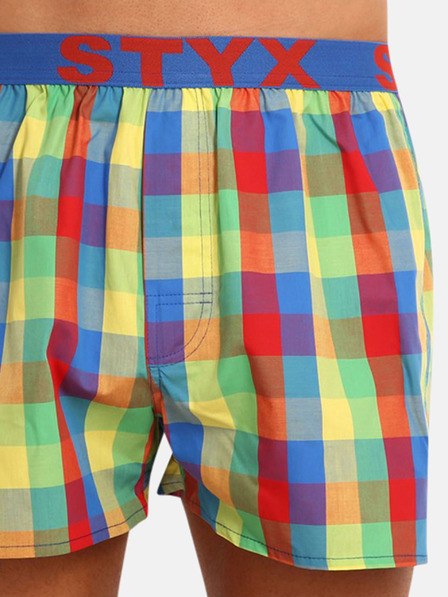 Styx Червени и зелени мъжки карирани шорти Styx