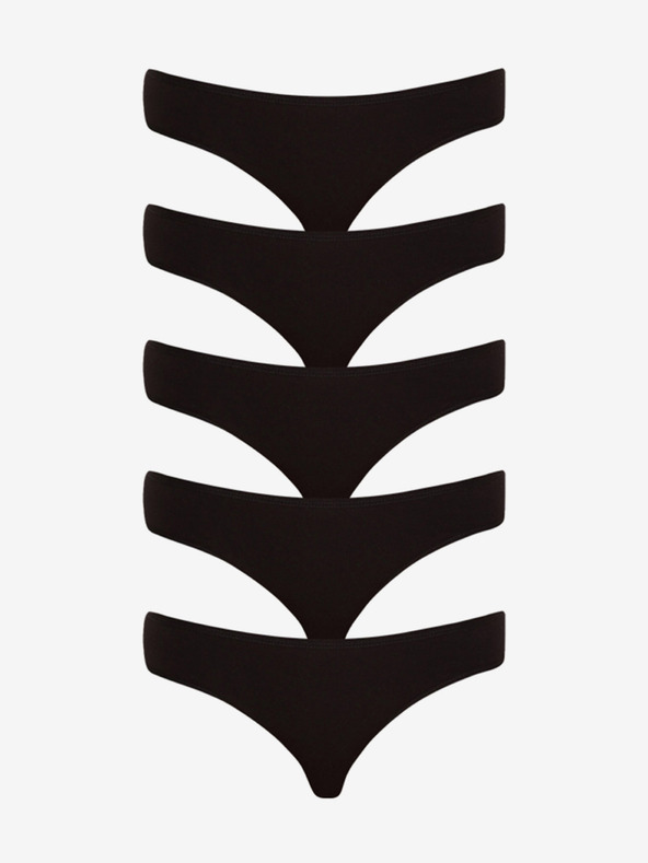 Nedeto Комплект от пет дамски боксерки в черно Nedeto