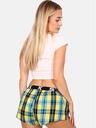 Styx Сини и жълти карирани дамски къси панталони Styx