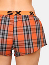 Styx Оранжеви дамски карирани къси панталони за сън Styx