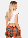 Styx Оранжеви дамски карирани къси панталони за сън Styx