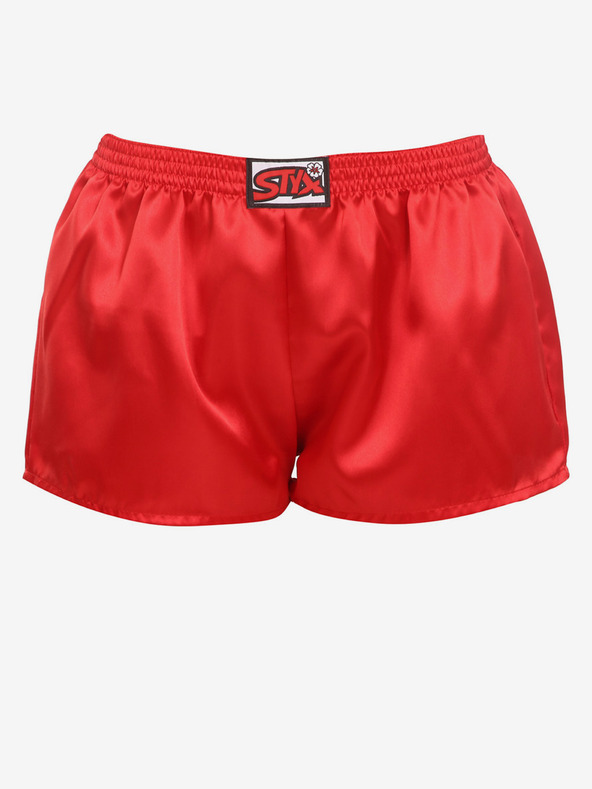 Styx Червени дамски сатенени къси панталони за сън Styx
