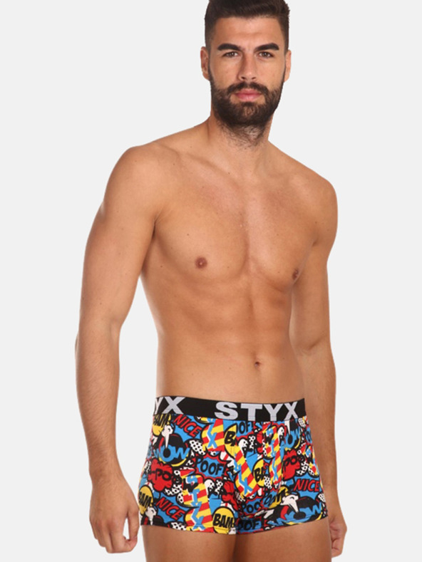 Styx Синьо-червени мъжки боксерки с шарка Styx art Poof