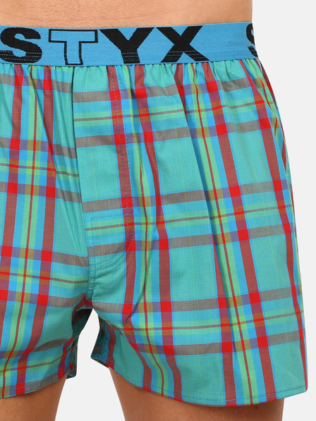 Styx Мъжки карирани шорти Styx в тюркоазено