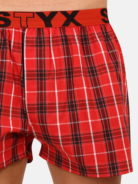 Styx Styx червени мъжки карирани шорти