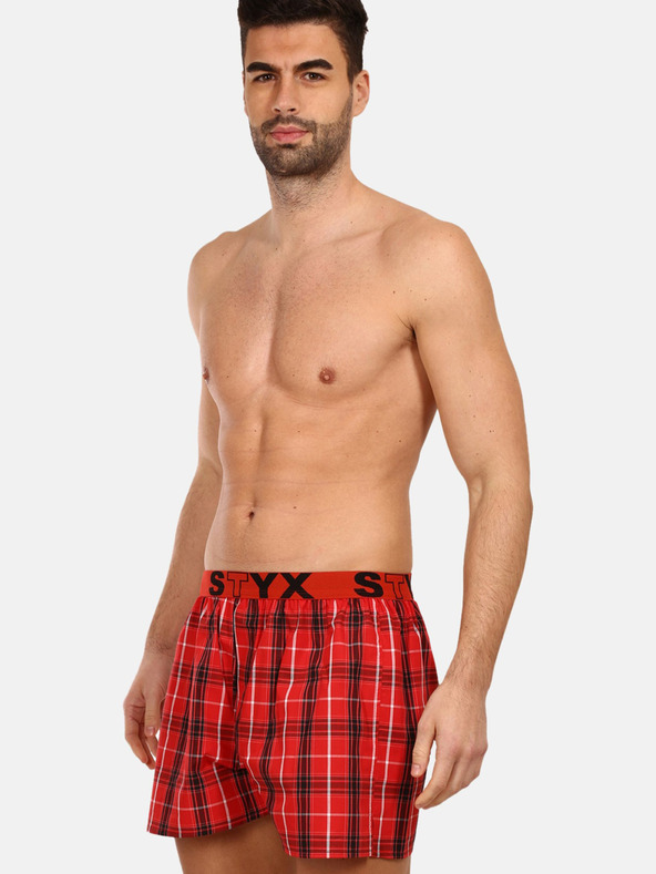 Styx Styx червени мъжки карирани шорти
