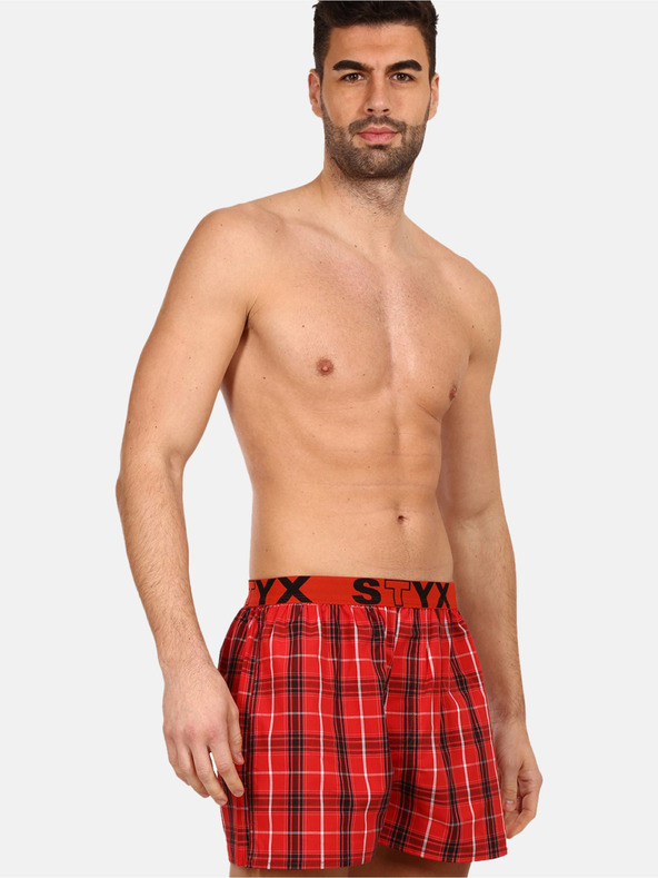 Styx Styx червени мъжки карирани шорти